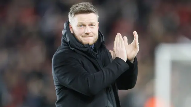 Kim Hellberg claps the Middlesbrough fans