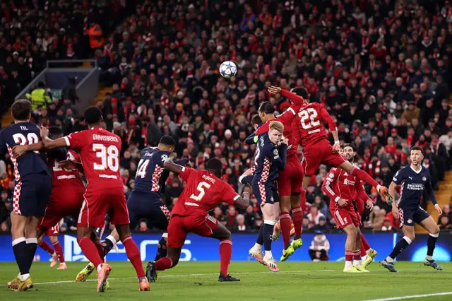 Virgil van Dijk of Liverpool handles the ball
