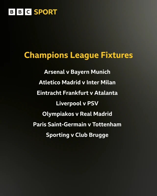 Champions League fixtures