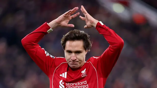 Federico Chiesa of Liverpool reacts