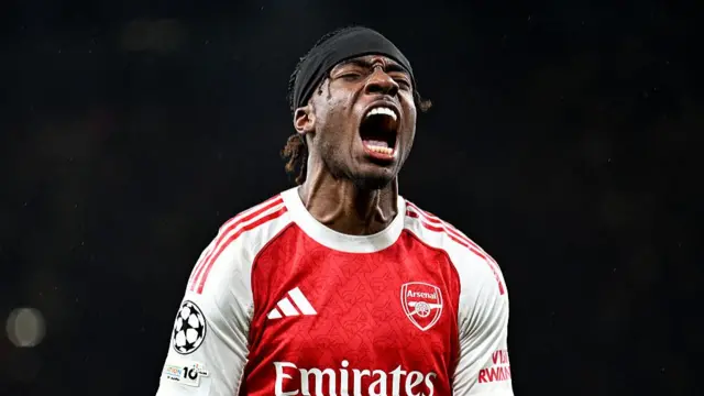 Noni Madueke of Arsenal celebrates