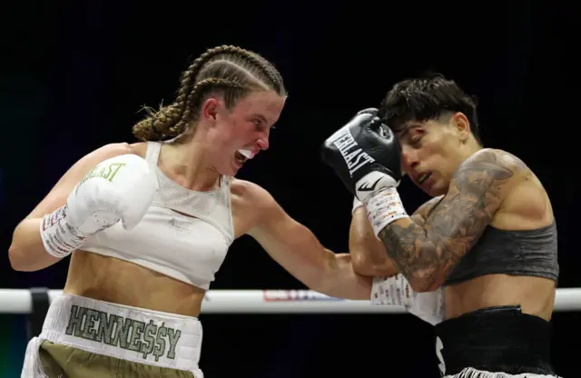 Francesca Hennessy punches her opponent