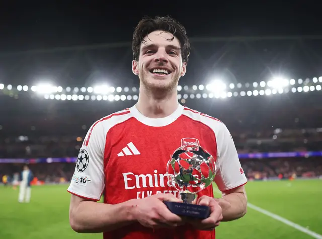 Declan Rice of Arsenal poses for a photo