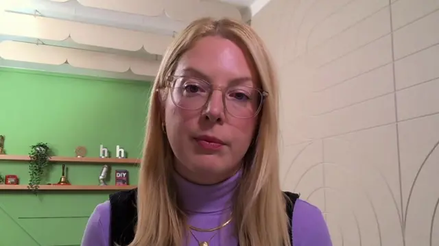 Laura Suter looking to Camera