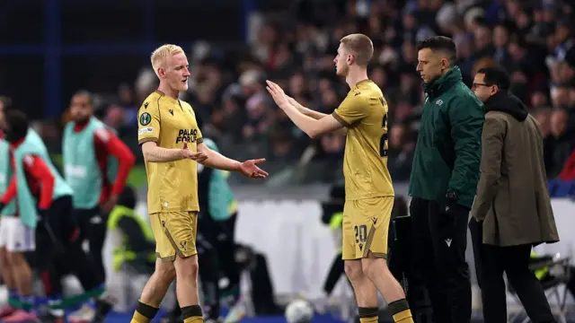 Adam Wharton of Crystal Palace comes on for Will Hughes