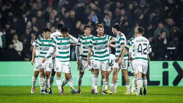 Celtic players celebrate