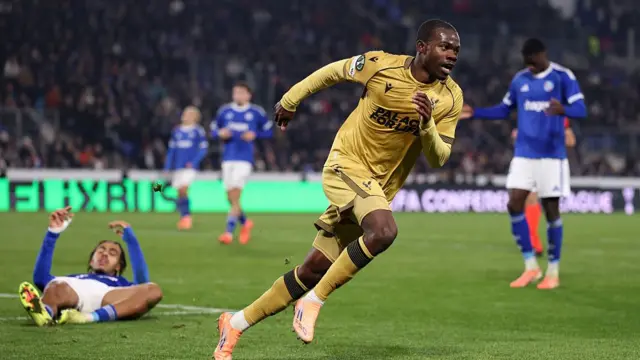 Tyrick Mitchell of Crystal Palace celebrates scoring