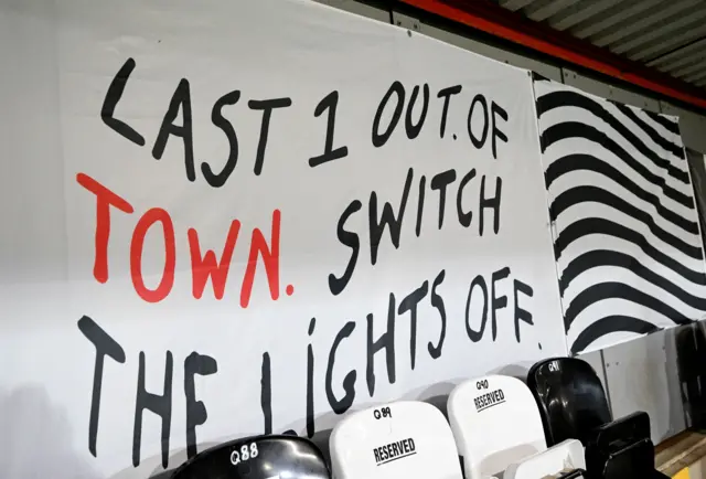 A Grimsby Town flag before kick off
