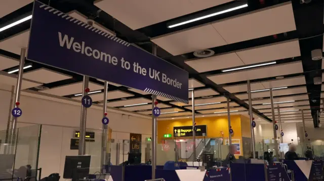 UK Border at Gatwick Airport