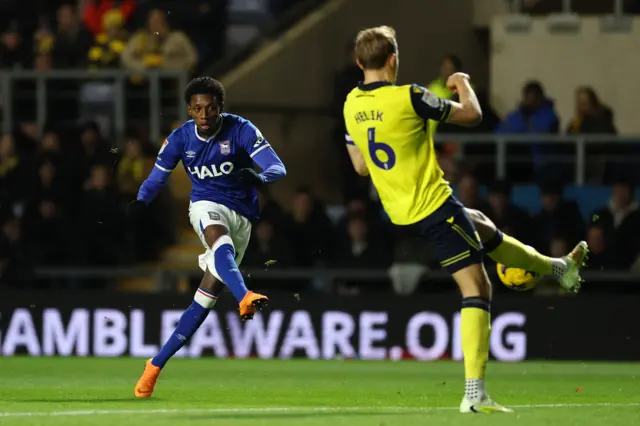 Jaden Philogene shooting for Ipswich