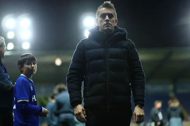 Ipswich Town boss Kieran McKenna at the Kassam Stadium before kick-off