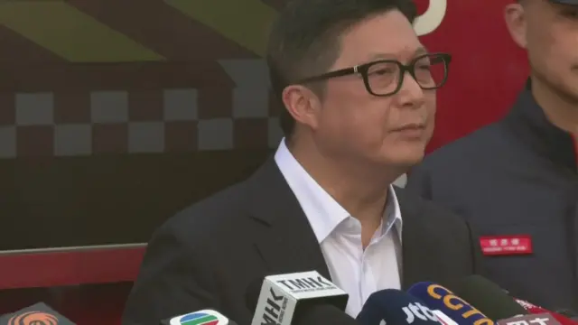 Hong Kong security chief Chris Tang giving press update