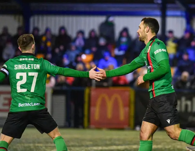 Pat Hoban celebrates