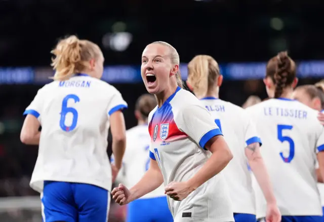 Beth Mead celebrates