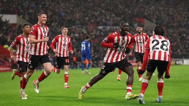 Brian Brobbey of Sunderland celebrates