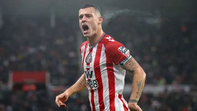 Granit Xhaka of Sunderland reacts