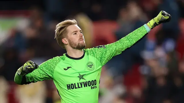 Caoimhin Kelleher of Brentford celebrates