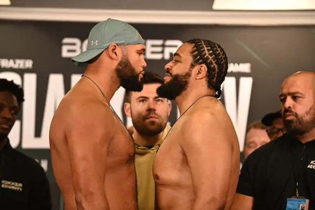 Frazer Clarke and Jeamie 'TKV' Tshikeva face off