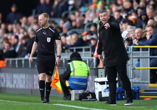 Bolton boss Steven Schumacher during the game with Luton