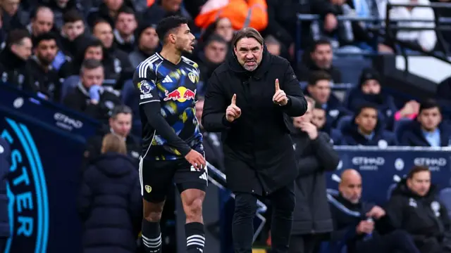 Daniel Farke speaks to James Justin