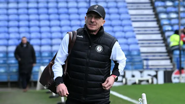 Bristol City boss Gerhard Struber arriving at Fratton Park