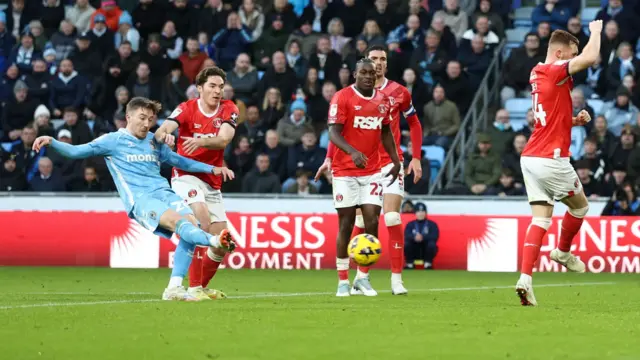 Josh Eccles scores Coventry's equaliser against Charlton