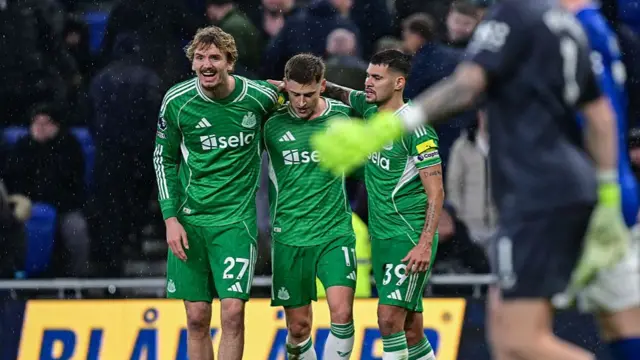 Newcastle celebrating