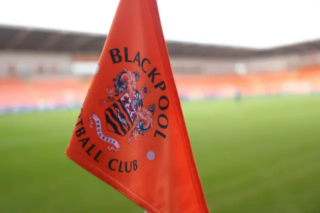 A corner flag at Blackpool's Bloomfield Road before kick-off with Reading