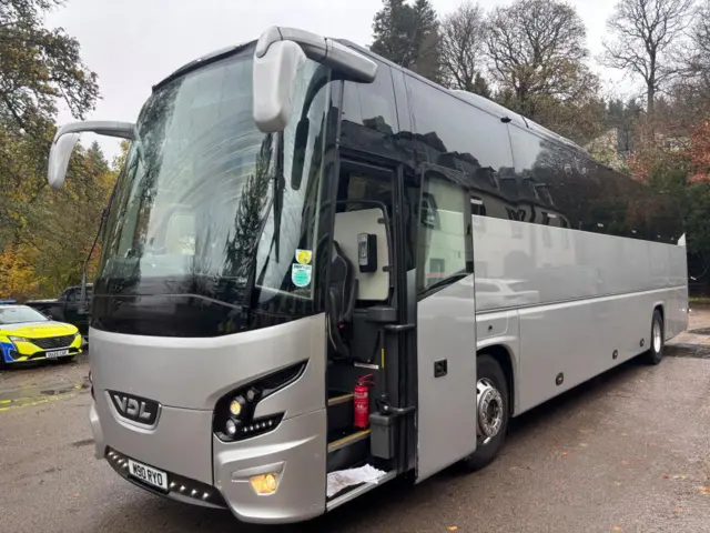 A coach at the Shap Wells Hotel, to where passengers were taken