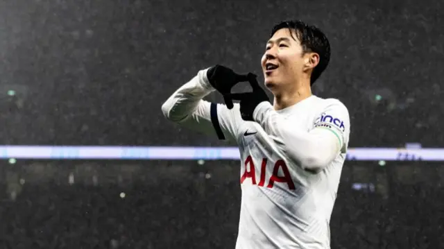 Son Heung-min celebrates