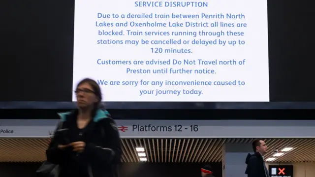 Passengers at Euston have been warned of delays of 120 minutes on the West Coast Mainline
