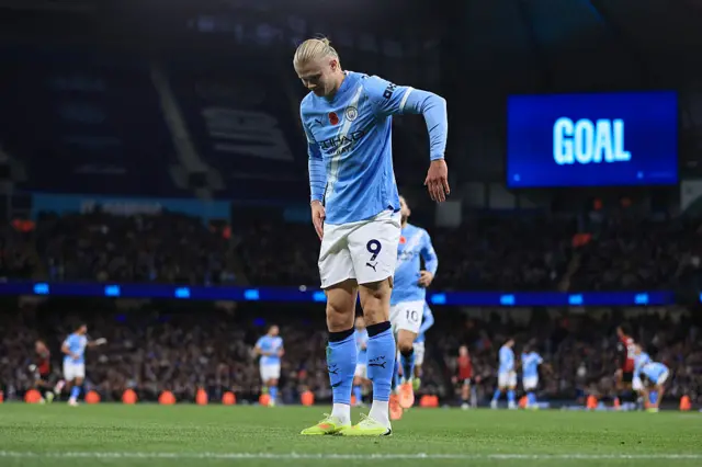 Erling Haaland does the robot celebration