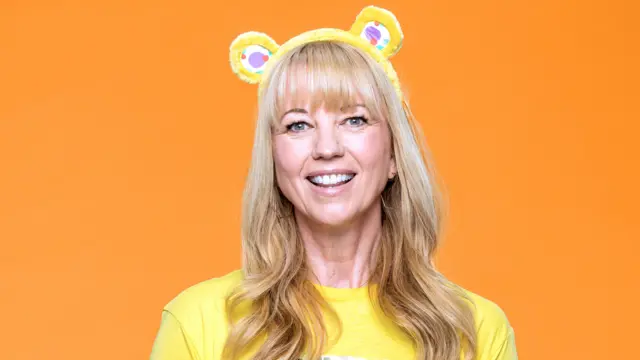 Sara Cox wearing Pudsey ears