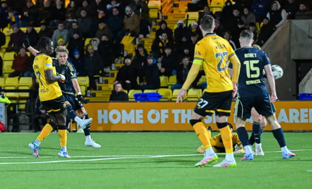 Jesper Karlsson has a go for Aberdeen