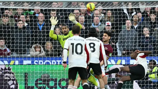 West Ham v Liverpool action