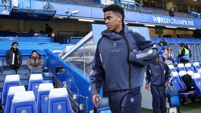 Estevao of Chelsea arrives at the stadium