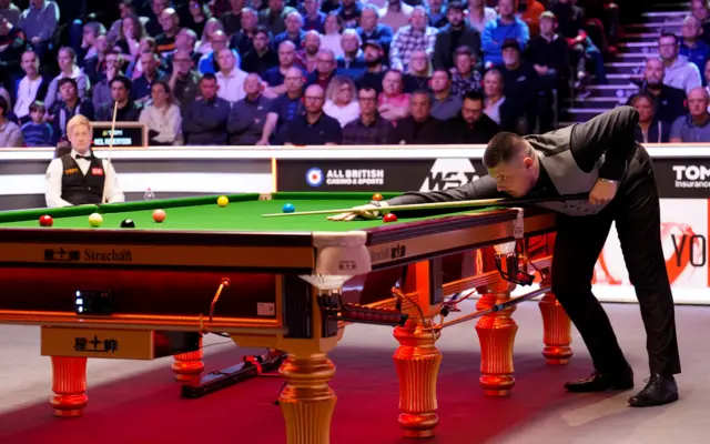 Julien Leclercq in action against Neil Robertson, on day two