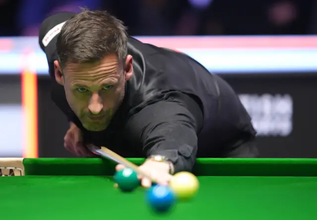 David Gilbert in action against Mark Williams, on day two