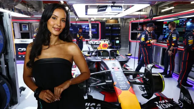 Maya Jama at the Red Bull Garage