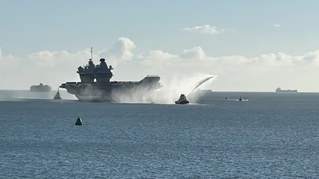 HMS Prince of Wales in the water