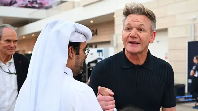 Gordon Ramsay in the paddock