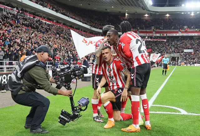 Sunderland team-mates mob goalscorer Granit Xhaka