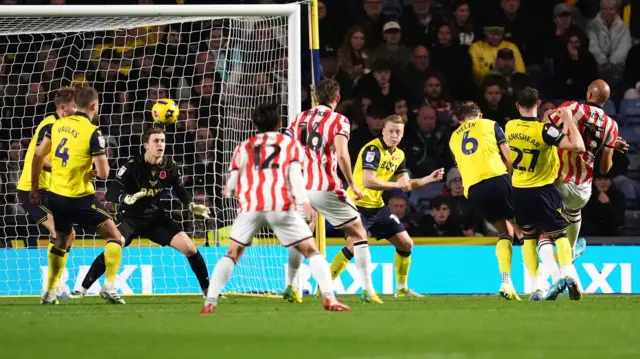 Steven Nzonzi heads Stoke into a 2-0 lead at Oxford
