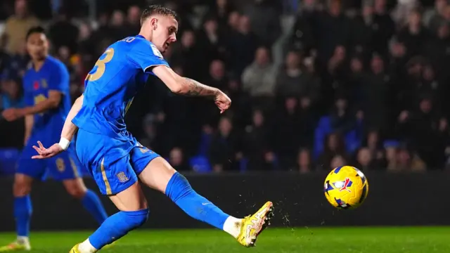 Jay Stansfield scores Birmingham's fourth against Milwall