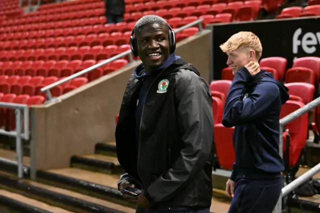 Blackburn's Makhtar Gueye arrives at Ashton Gate