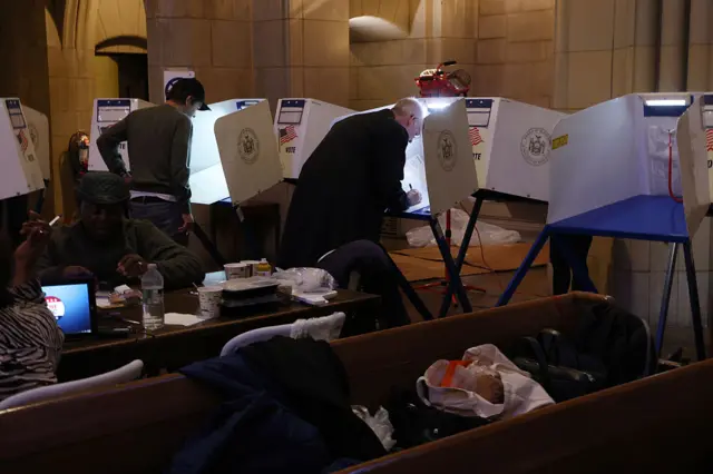 Voters cast ballots in New York