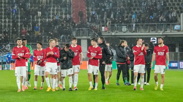 AZ Alkmaar players applaud fans