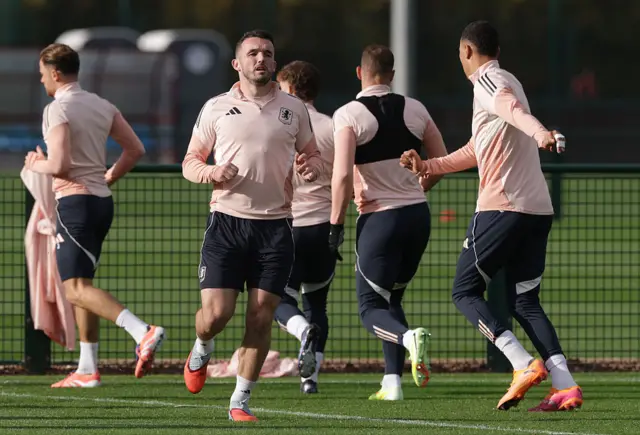 John McGinn in training with Villa