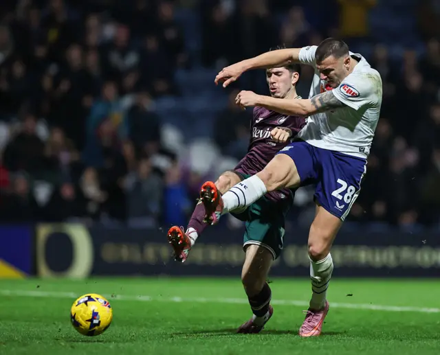 Milutin Osmajic scores for Preston against Swansea