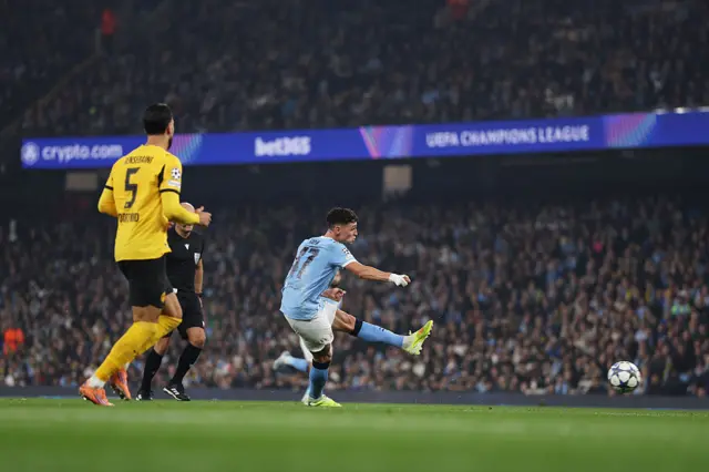 Phil Foden scoring a goal